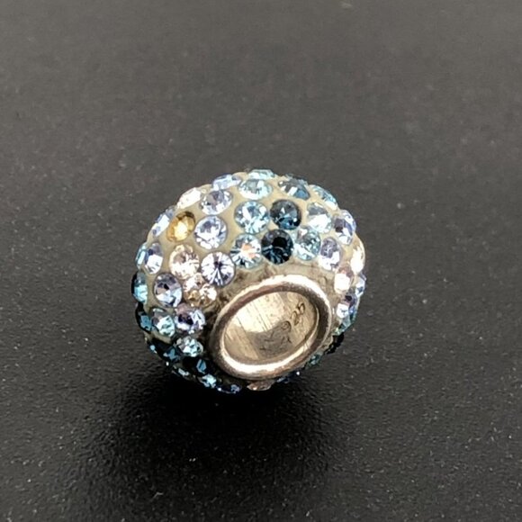 Charm multi-toned blue zirconia gemstone spherical charm *flawed* - Picture 8 of 16